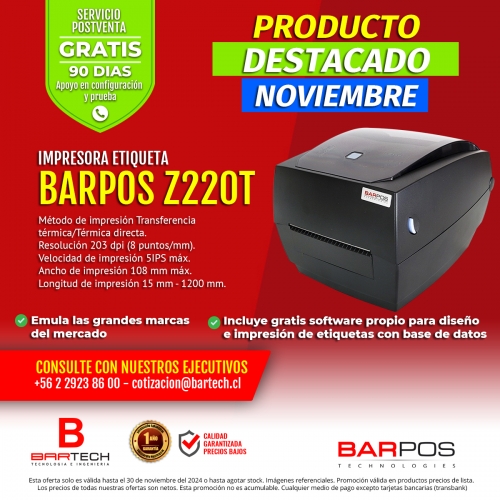 Impresora Etiqueta BARPOS Z220T