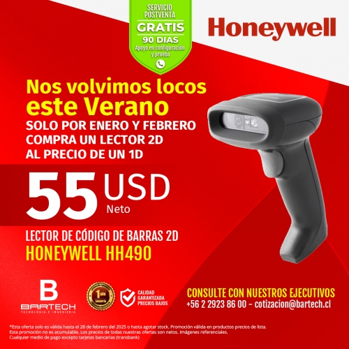 Lector de códigos de barras 1D/2D Honeywell HH490